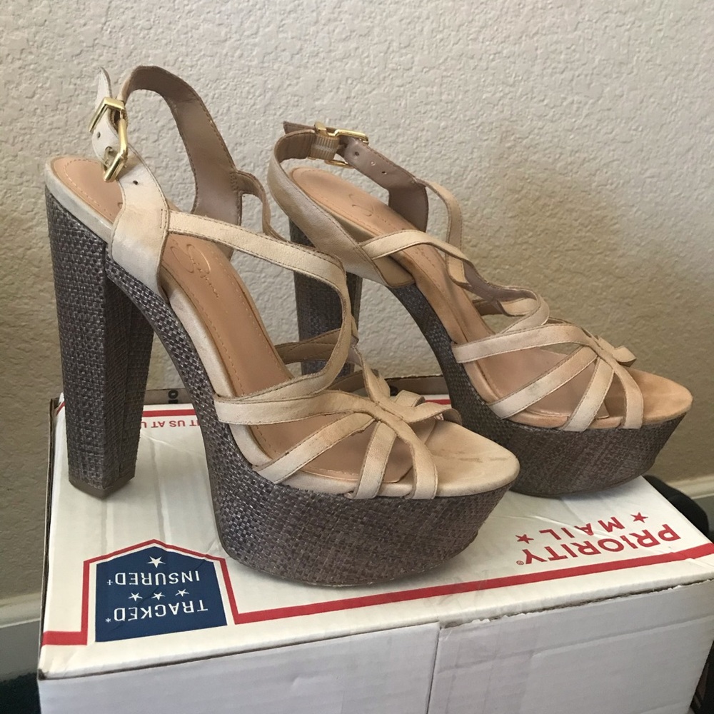 Jessica Simpson Cizal platform sandal heels 8.5